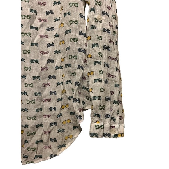 Patchington Sunglasses all over print Long sleeve button down shirt size Large - Picture 3 of 7